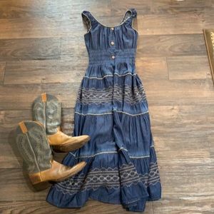 Maxi blue stretchy dress